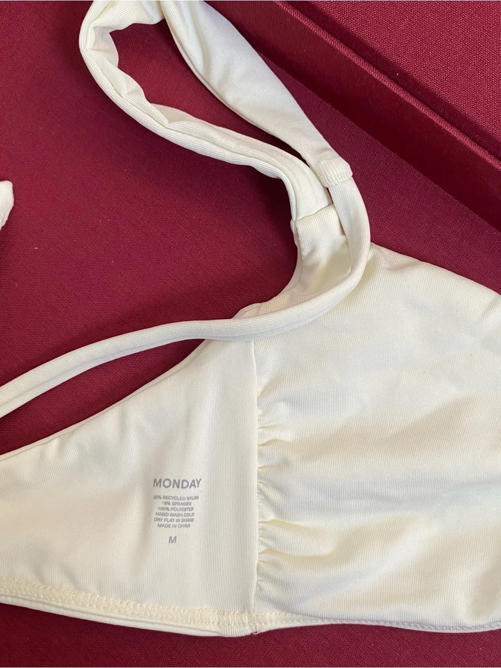 Never-Worn Monday Swimwear Cream Bikini Top & Matching Cheeky Bottom